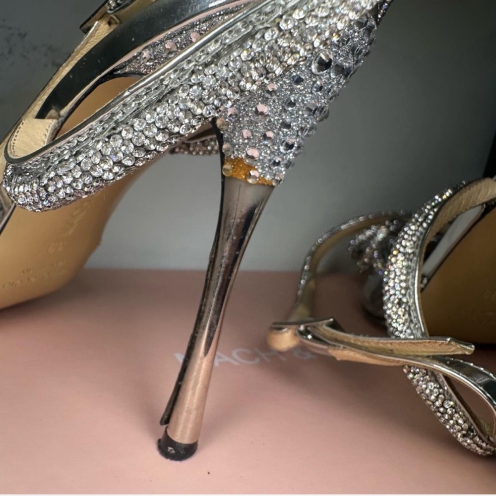 MACH & MACH Strass Double Bow Clear Ankle-Strap Pumps - Picture 5 of 7